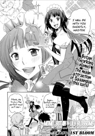 capa de mangá de Momo to Botan to Yuri no Hana