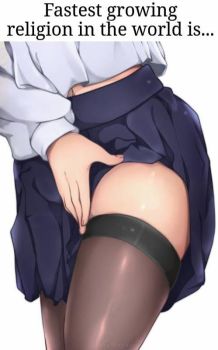 thicc anime thighs with high high socks that make a little dent - Club -  