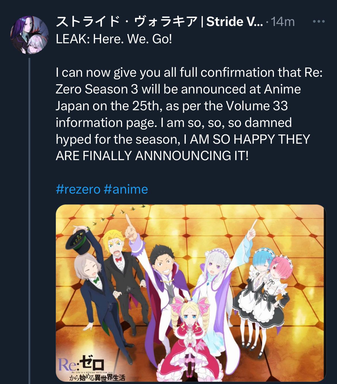 Re:Zero season 3 finally confirmed to be in production at Anime Japan 2023