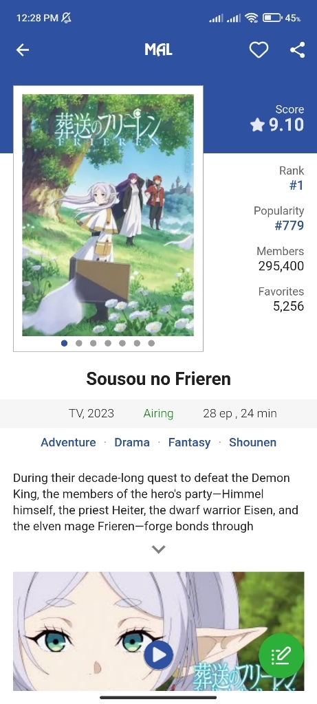 FRIEREN IS CURRENTLY THE NUMBER 1 RATED ANIME ON MAL - Forums ...