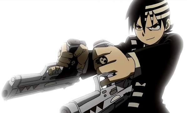 Soul Eater Kid posing with two guns