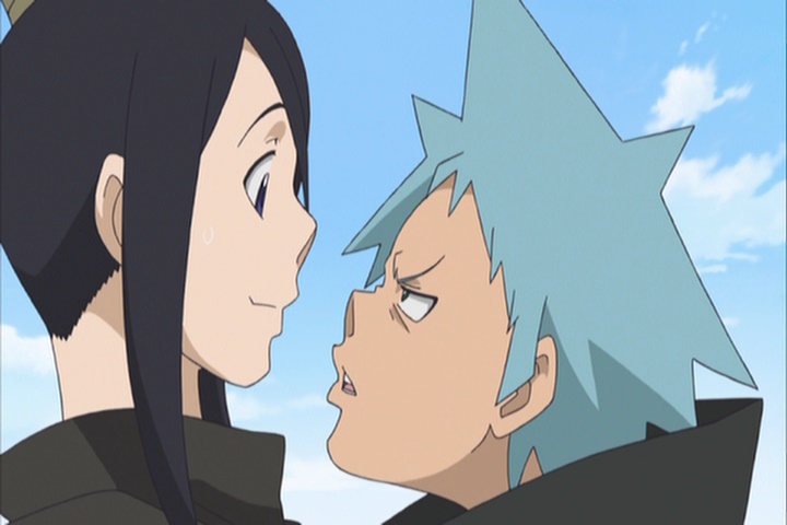 Soul Eater Tsubaki and Black Star face to face