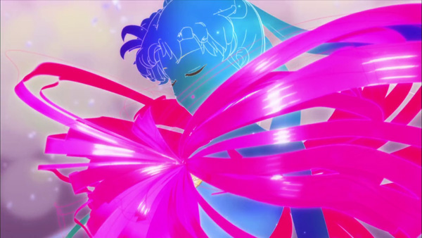 Usagi transforming into Sailor Moon in Sailor Moon Crystal