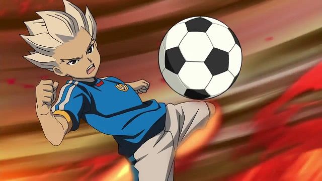 Inazuma Eleven Gouenji Shuuya kicking a ball