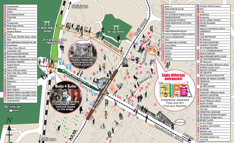 Harajuku map