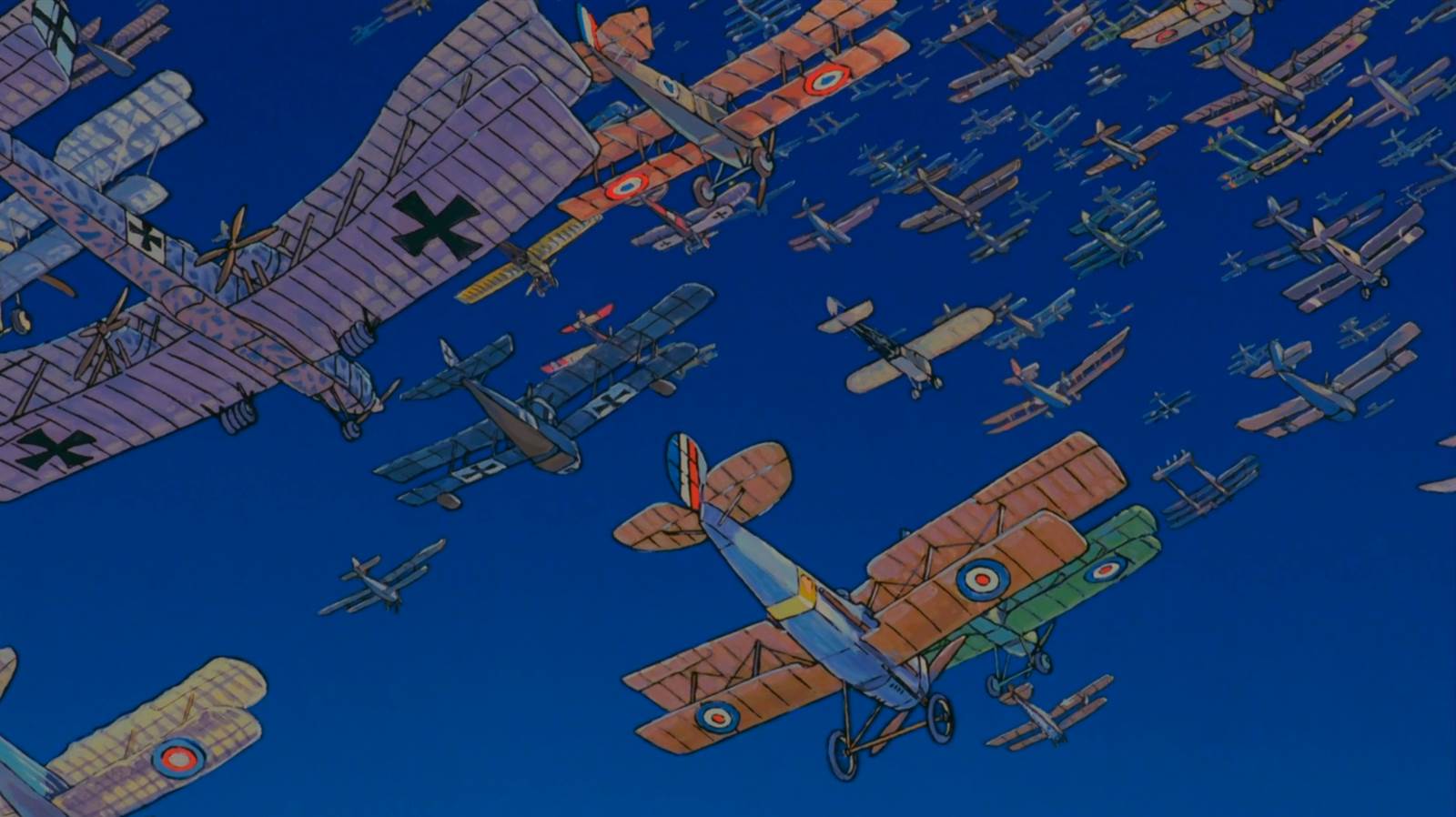 Kurenai no Buta, Planes with dead fighter pilots rising to heaven