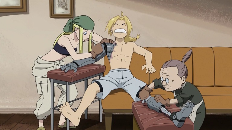 Fullmetal Alchemist edward getting fixed