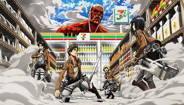 Japanese konbini Attack on Titan