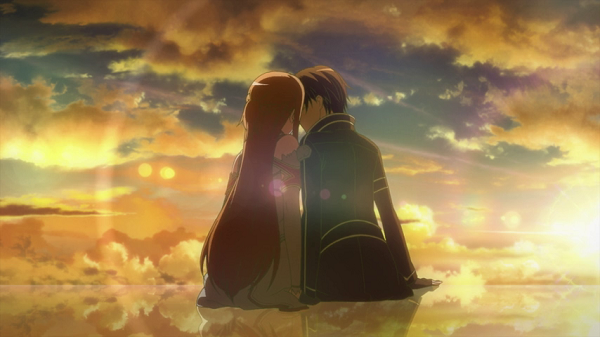 asuna and kirito kiss