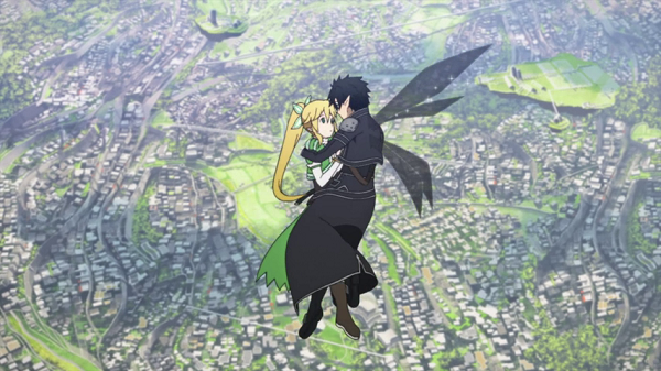 Hot Moments Sword Art Online Kirito and Leafa are hugging air