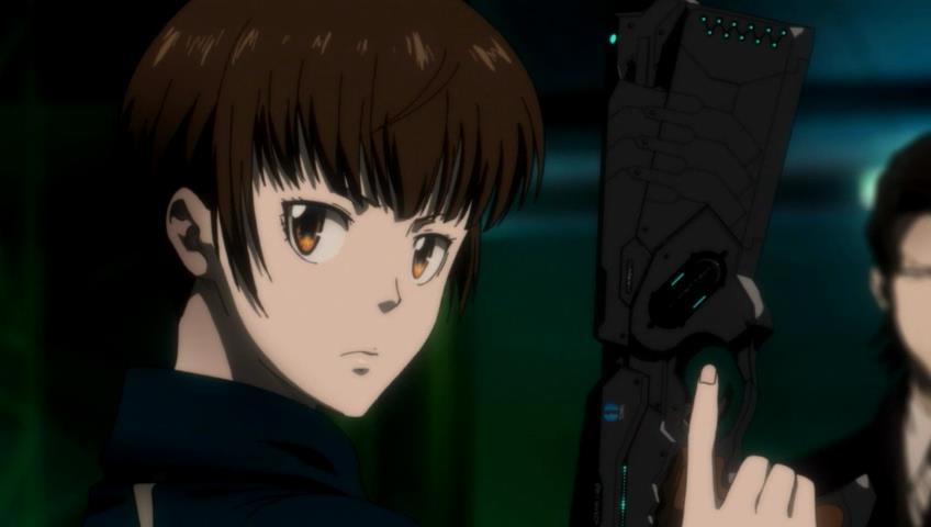 Psycho Pass Akane has a gun