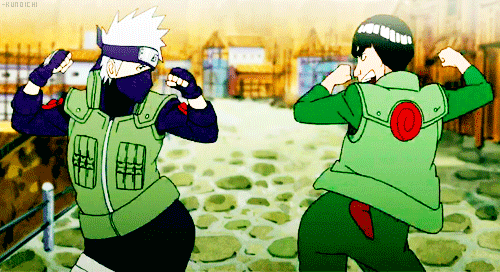 Naruto Shippuuden Kakashi Hatake and Might Guy Naruto gif