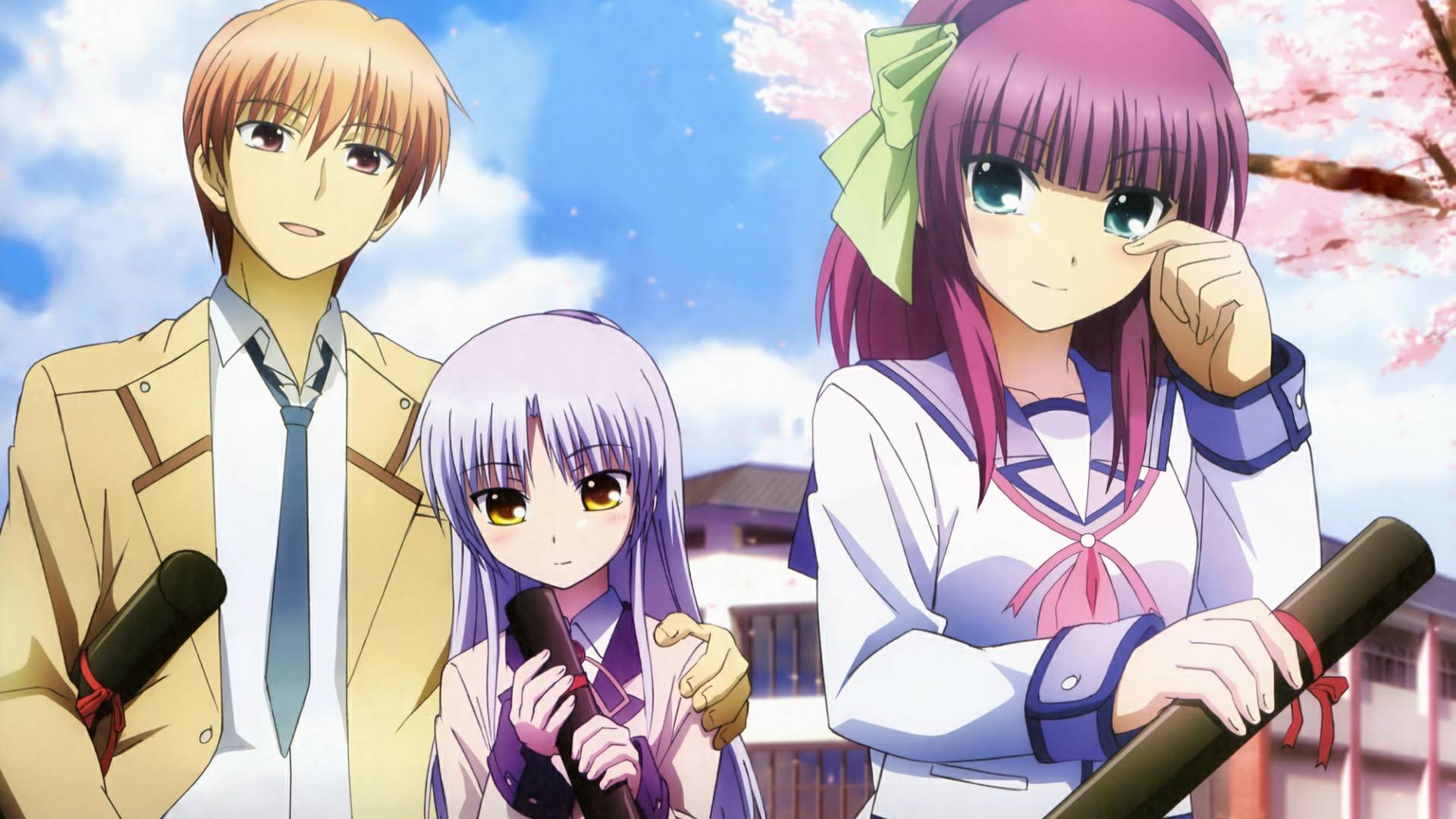 angel beats! kanade tachibana yuri nakamura and otonashi yuzuru