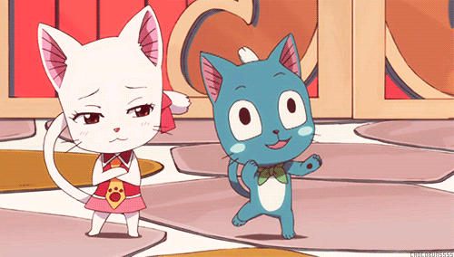 Happy and Carla (Charles) from Fairy Tail cats
