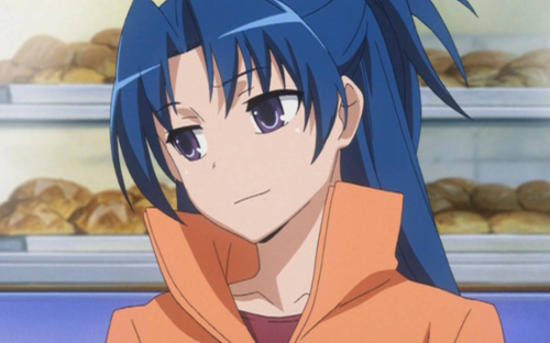 dark blue haired anime girl