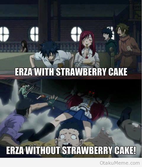 Fairy Tail Gray Fullbuster Erza Scarlet Cake Fairy Tail memes