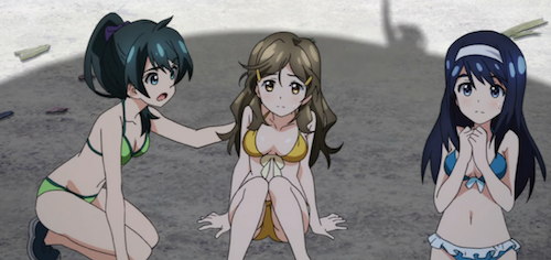 Vividred Operation: Himawari, Aoi, Wakaba must-watch anime beach episodes