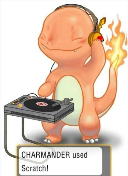 charmander, pokemon jokes, scratch, dj 