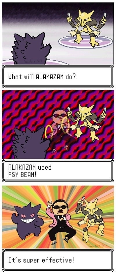 psy, alakazam, gengar, pun, pokemon jokes, meme