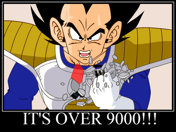 Dragon Ball Z: Vegeta meme over 9000