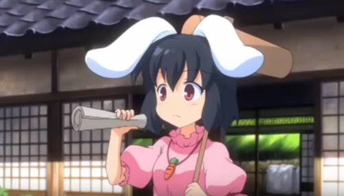 anime little girl with bunny ears