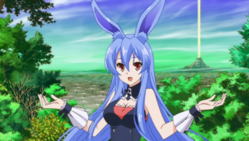 Premium AI Image | Anime girl with bunny ears holding a carrot