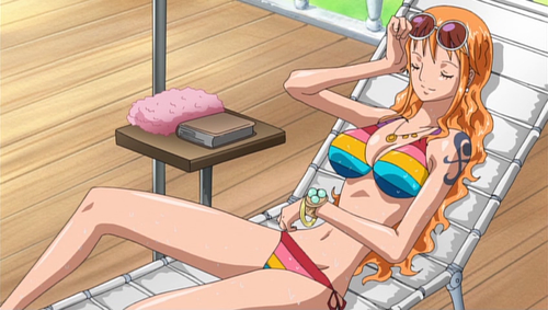 Check out these anime bikini babes from Love Live! and some anime swimsuit hunks! Nami