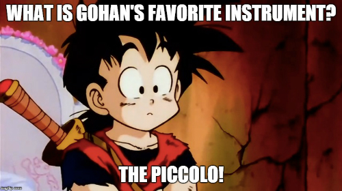 dragon ball z, piccolo, gohan, pun, funny, joke