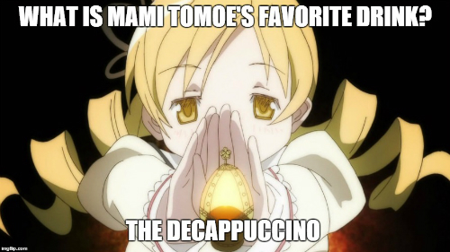 mami tomoe, puella magi madoka magica, funny, pun, joke