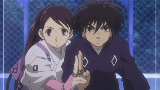 Yoshimori and Tokine are from Kekkashi, an anime like Kaze no Stigma.