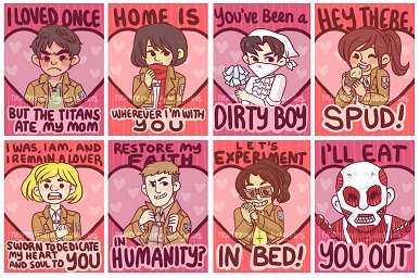 Attack on Titan Shingeki no Kyojin anime valentines