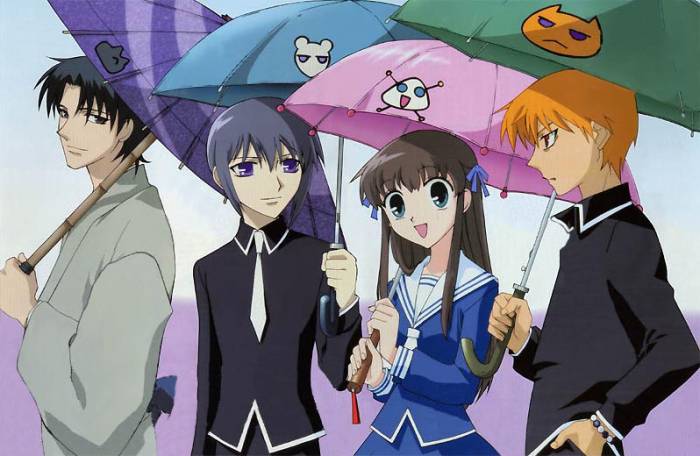 shoujo anime series, Fruits Basket, Tooru Honda, Kyou Souma, Yuki Souma, 