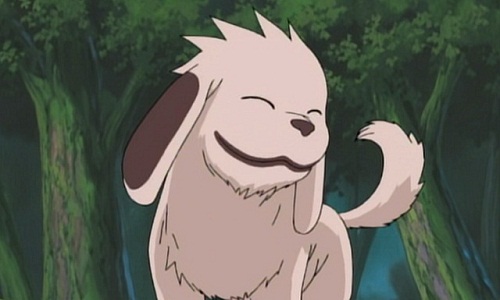 Akamaru is a cute anime dog from Naruto