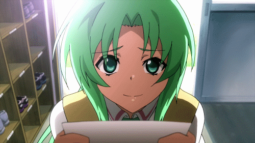 Mion Sonozaki Higurashi no Naku Koro ni anime girl with green hair