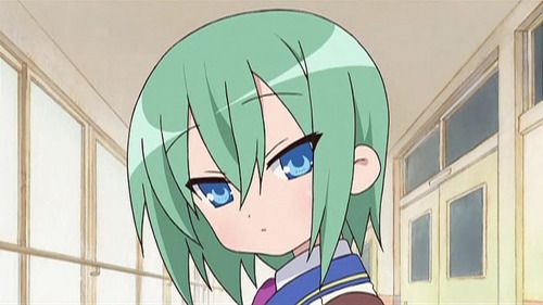 Minami Iwasaki Lucky Star аниме девушка с зелеными волосами