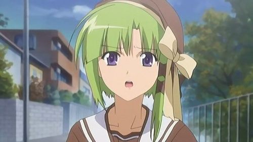 Зеленые волосы Асы Шигуре Перемешать! аниме девушка с зелеными волосами