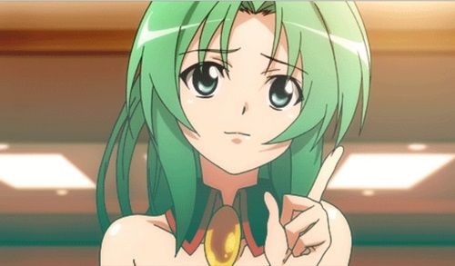 Shion Sonozaki Higurashi no Naku Koro ni аниме девушка с зелеными волосами