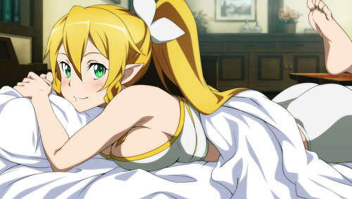 Leafa from Sword Art Online II has a cute anime smile!