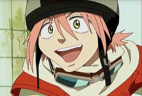 Haruko Haruhara from FLCL has a pretty cute anime smile!