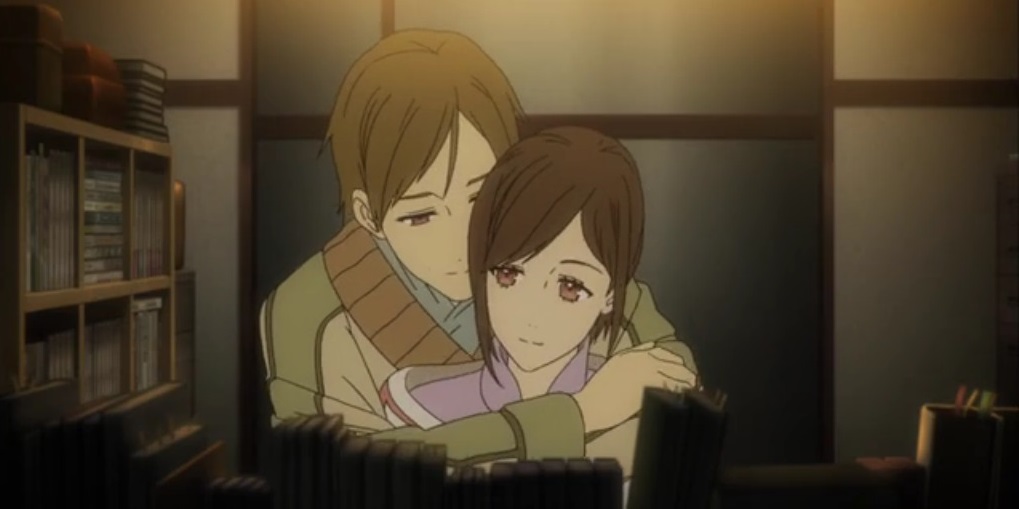 Shinsekai yori anime hug