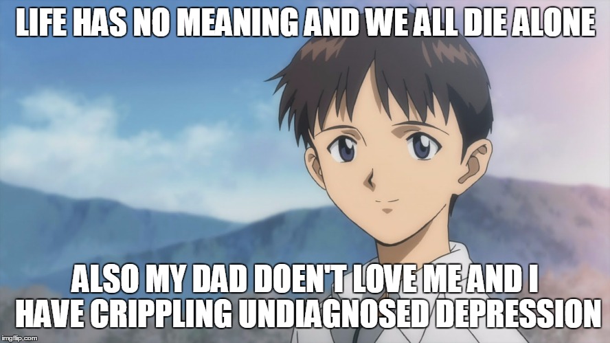 shinji evangelion depression meme