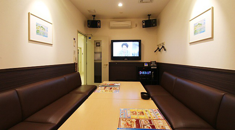 A typical karaoke room.