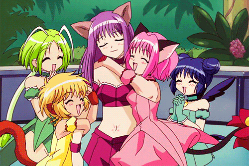 tokyo mew mew, ichigo momomiya, gif, magical girl anime, cat, transformation