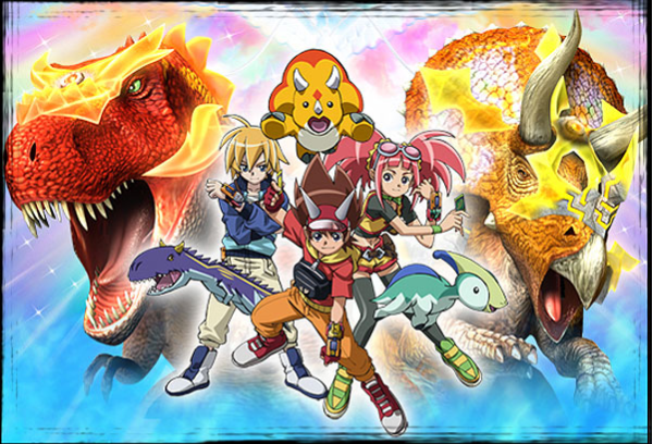 Kodai Ouja Kyouryuu King (Dinosaur King) anime like pokemon.