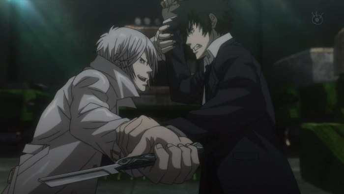 Psycho Pass Kogami and Makishima