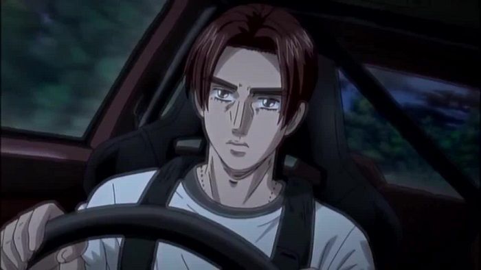Initial D Final Stage! driving Anime, Takumi Fujiwara driving looking sad