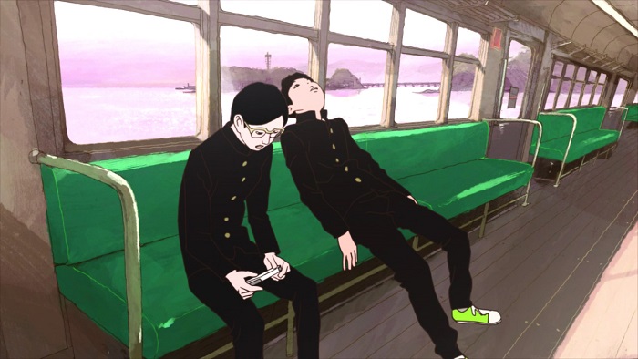 Ping Pong: The Animation, peco and smile on train looking bored