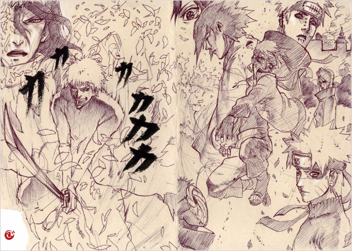 Naruto Bleach pencil anime drawing fanart sketch