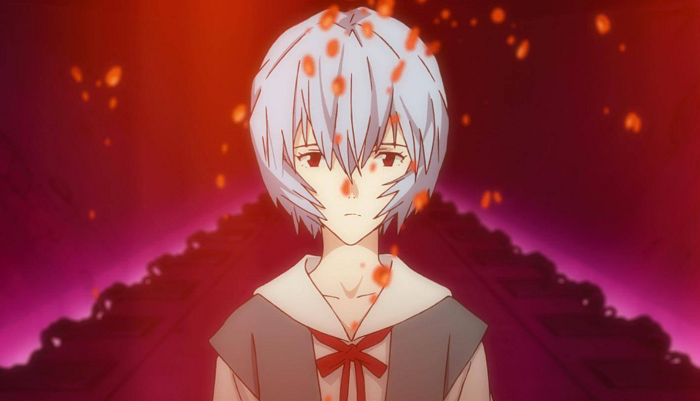 Rei Ayanami looking at "Rei" sadly in Evangelion: 3.0 You Can (Not) Redo