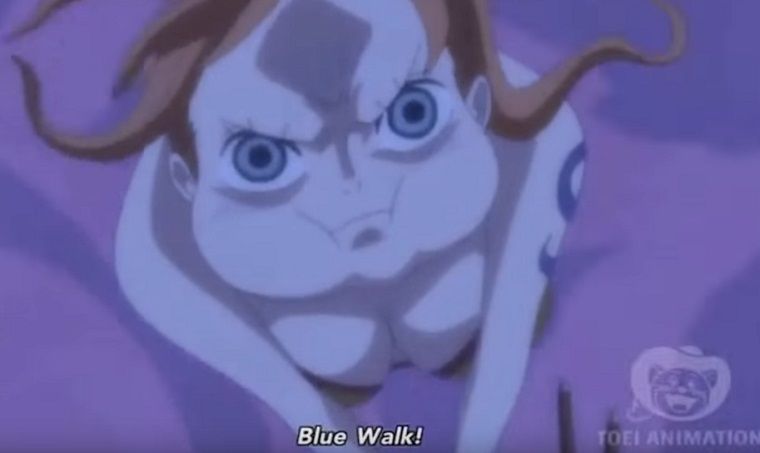 One Piece Sanji in Nami's Body uses Blue Walk